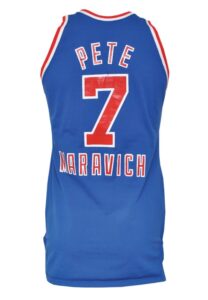 1985 “Pistol” Pete Maravich Schick NBA Legends Game-Used Uniform and Warm-Up Jacket (3)(Maravich Family LOA • HoF LOA)