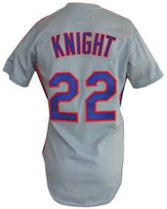 1985 Ray Knight New York Mets Game-Used Road Jersey