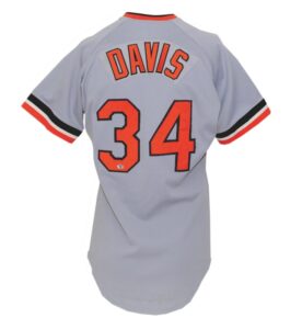 1985 Storm Davis Baltimore Orioles Game-Used Road Jersey