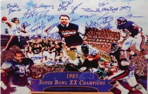 1985 Super Bowl XX Champion Chicago Bears Team Signed Collage Photo