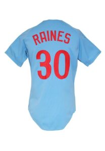 1985 Tim Raines Montreal Expos Game-Used & Autographed Road Jersey