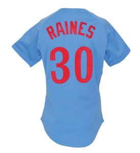 1985 Tim Raines Montreal Expos Game-Used Road Jersey