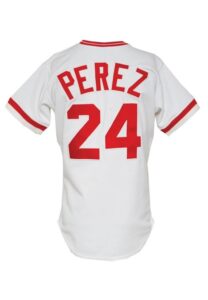 1985 Tony Perez Cincinnati Reds Game-Used Home Uniform