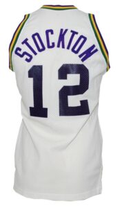 1986-1987 John Stockton Utah Jazz Game-Used & Autographed Home Jersey