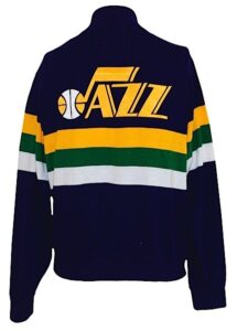 1986-1987 Kelly Tripuka Utah Jazz Worn Road Warm-Up Uniform