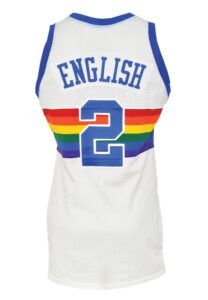 1986-87 Alex English Denver Nuggets Game-Used & Autographed Home Jersey