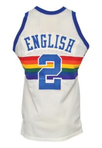 1986-87 Alex English Denver Nuggets Game-Used Home Jersey 