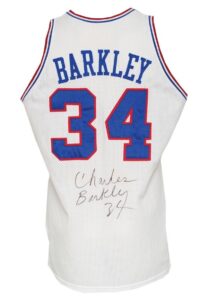 1986-87 Charles Barkley Philadelphia 76ers Late Season/Playoff Game-Used & Autographed Home Jersey