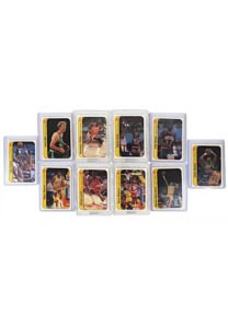 1986-87 Fleer Basketball Sticker Partial Set Including A Well Centered Jordan