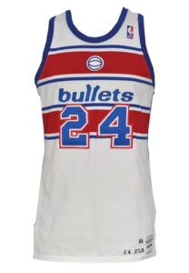 1986-87 Jeff Malone Washington Bullets Game-Used Home Uniform