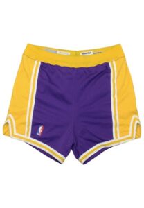 1986-87 Kareem Abdul Jabbar Los Angeles Lakers Game-Used Road Shorts 