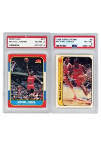 1986 Fleer & Fleer Sticker Michael Jordan #57 & #8