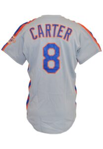 1986 Gary Carter New York Mets MLB Playoffs Game-Used & Autographed Road Jersey