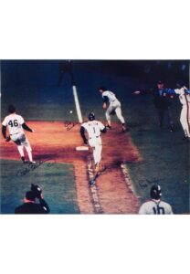 1986 “It Gets By Buckner” 16×20 Multi-Signed Photo with Buckner, Wilson, Stanley & Gedman