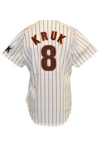 1986 John Kruk San Diego Padres Rookie Game-Used Home Jersey