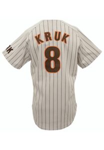 1986 John Kruk San Diego Padres Rookie Game-Used Road Jersey