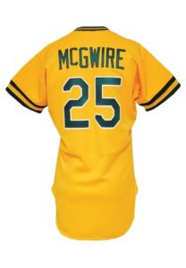 1986 Mark McGwire Rookie Debut Oakland Athletics Game-Used Yellow Alternate Jersey