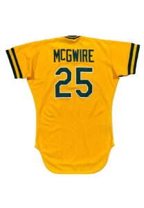 1986 Mark McGwire True Rookie Oakland A’s Game-Used Yellow Alternate Jersey