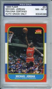 1986 Michael Jordan Signed Fleer Rookie Card