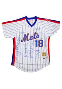 1986 New York Mets Reunion Team-Signed Darryl Strawberry Mitchell & Ness Jersey