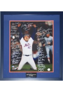 1986 New York Mets Team Signed Framed Photos