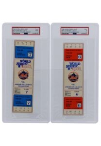 1986 New York Mets World Series Game 6 & 7 Full Tickets