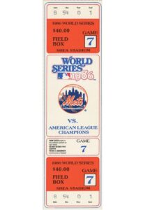 1986 New York Mets World Series Game 7 Full Ticket