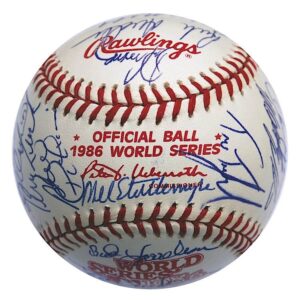 1986 NY Mets World Championship Team Autographed Baseball