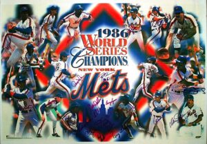 1986 NY Mets World Championship Team Autographed Poster