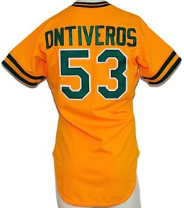 1986 Steve Ontiveros Oakland A’s Game-Used Gold Alternate Jersey