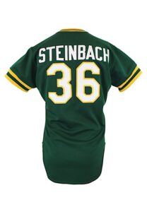 1986 Terry Steinbach Oakland A’s Game-Used Rookie Green Alternate Jersey