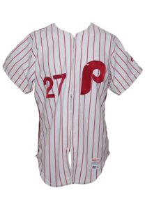 1986 Willie Montanez Philadelphia Phillies Spring Training Coaches Worn Home Jersey