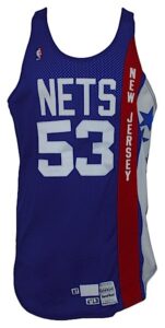 1987-1988 Darryl Dawkins New Jersey Nets Game-Used Road Jersey