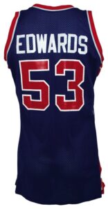 1987-1988 James Edwards Detroit Pistons Game-Used Road Jersey