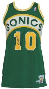 1987-1988 Nate McMillan Seattle Supersonics Game-Used & Autographed Road Jersey