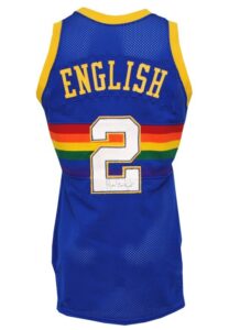 1987-88 Alex English Denver Nuggets Game-Used & Autographed Uniform