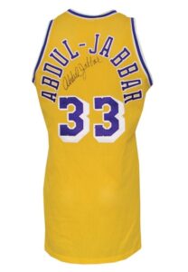 1987-88 Kareem Abdul-Jabbar Los Angeles Lakers Game-Used & Autographed Home Jersey