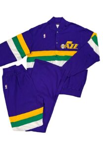 1987-88 Karl Malone Utah Jazz Player Worn Warm-Up Suit