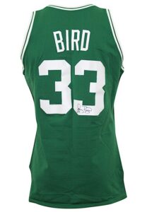 1987-88 Larry Bird Boston Celtics Game-Used & Dual-Autographed Knit Jersey