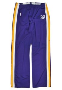 1987-88 Magic Johnson Los Angeles Lakers Worn Warm-Up Pants