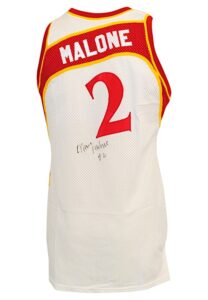 1987-88 Moses Malone Atlanta Hawks Game-Used & Autographed Home Jersey