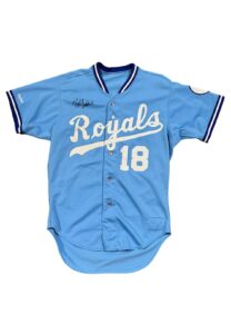 1987 Bret Saberhagen KC Royals Game-Used & Signed Jersey