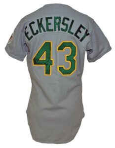 1987 Dennis Eckersley Oakland Athletics Game-Used Road Jersey