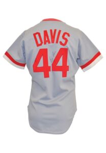 1987 Eric Davis Cincinnati Reds Game-Used & Autographed Road Jersey