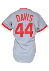 1987 Eric Davis Cincinnati Reds Game-Used & Autographed Road Jersey