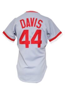 1987 Eric Davis Cincinnati Reds Game-Used & Autographed Road Jersey