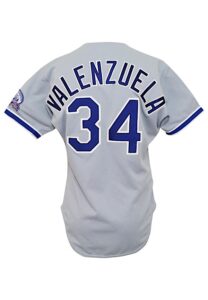 1987 Fernando Valenzuela Los Angeles Dodgers Game-Used Road Jersey