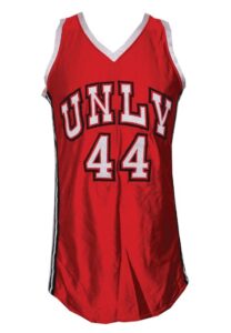 1987 Jarvis Basnight UNLV Final Four Game-Used Road Jersey