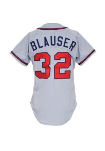 1987 Jeff Blauser Rookie Atlanta Braves Game-Used Road Jersey