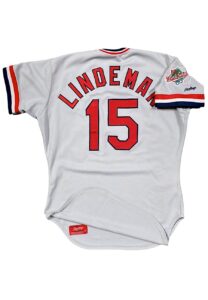 1987 Jim Lindeman St. Louis Cardinals World Series Game-Used Road Jersey